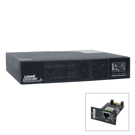 Lowell UPS System, 1000VA, Online/Double Conversion, Out: 120V AC In: 50 to 150V AC UPS9A-1000-IP